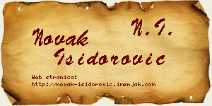 Novak Isidorović vizit kartica